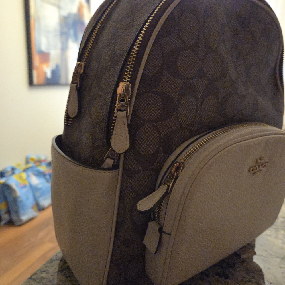 Coach Brown and Cream Backpack - Picture 3 of 4